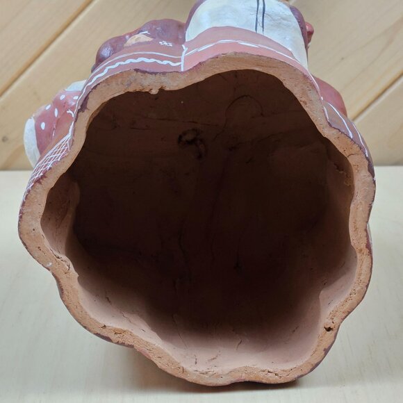 VTG Handcrafted Peruvian Red Clay Folk Art Circle Sculpture 13 Women 5 Babies Mo - Picture 6 of 13